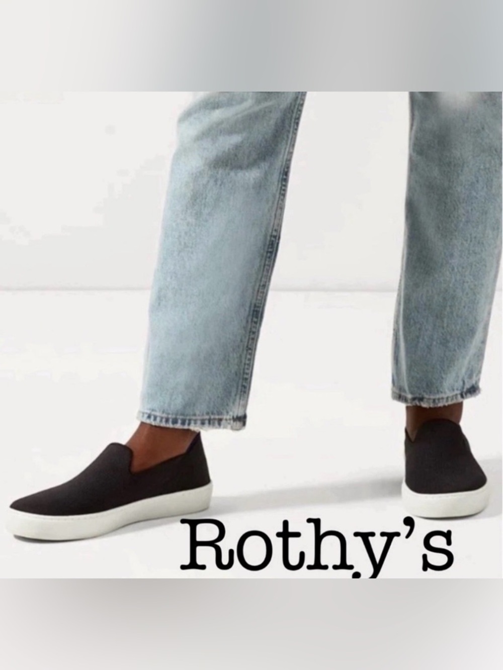 Rothy's The Original Slip-On Sneakers In Solid Black 7.5